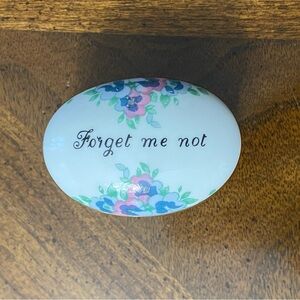 Antique Crown Staffordshire 'Forget Me Not' Trinket Box